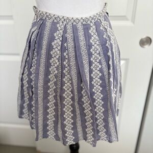 Band Of Outsiders Blue Mini Pleated Skirt